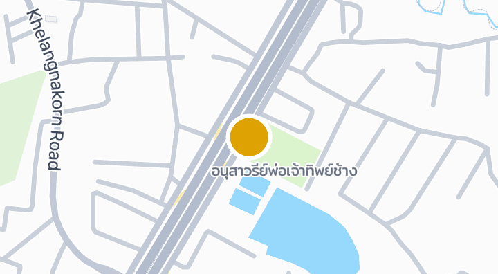 แผนที่แสดงอนุสาวรีย์เจ้าพ่อทิพย์ช้าง