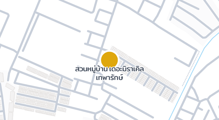 Map showing สวนหมู่บ้าน เดอะมิราเคิล เทพารักษ์