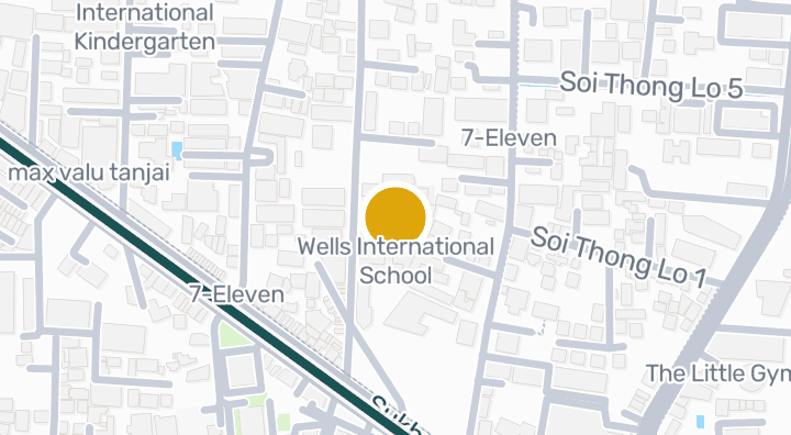 Map showing Wells International School