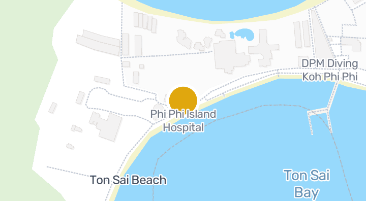 แผนที่แสดงโรงพยาบาลเกาะพีพี