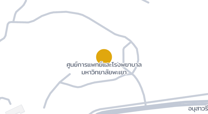 Map showing ศูนย์การแพทย์และโรงพยาบาล มหาวิทยาลัยพะเยา