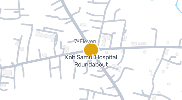 Koh Samui Hospital Roundaboutを示す地図