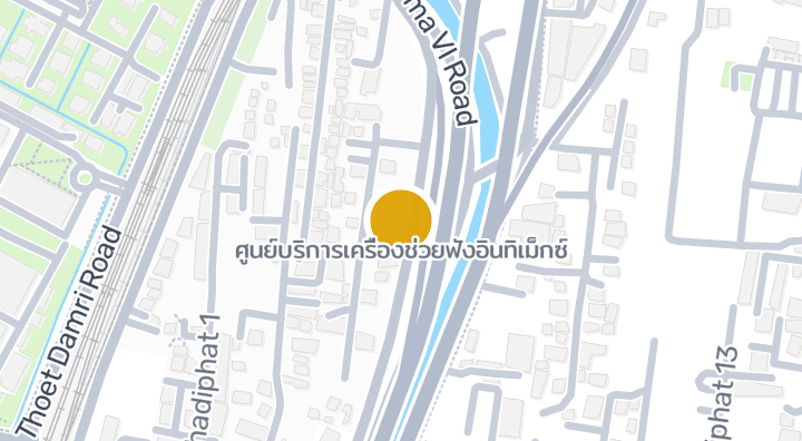 Map showing ศูนย์บริการเครื่องช่วยฟังอินทิเม็กซ์