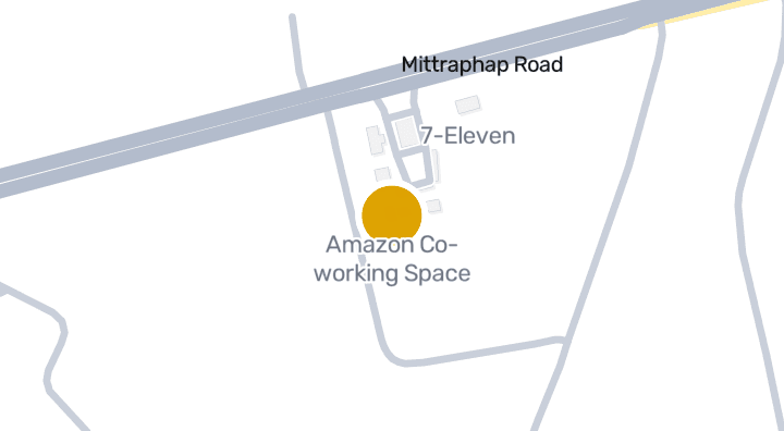Map showing Amazon Co-working Space