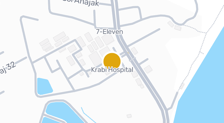 แผนที่แสดงโรงพยาบาลกระบี่
