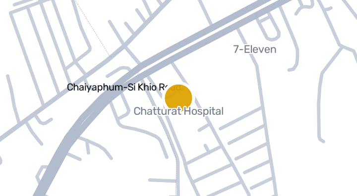 แผนที่แสดงโรงพยาบาลจัตุรัส