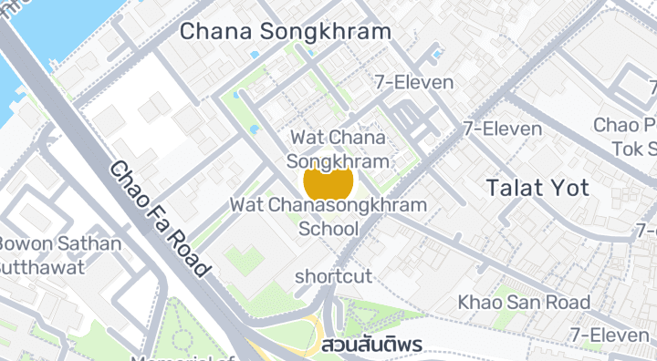 Map showing Wat Chanasongkhram School