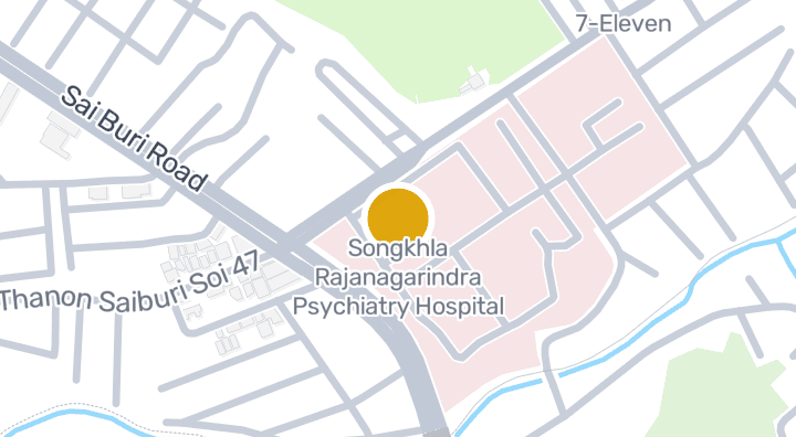 แผนที่แสดงโรงพยาบาลจิตเวชสงขลาราชนครินทร์