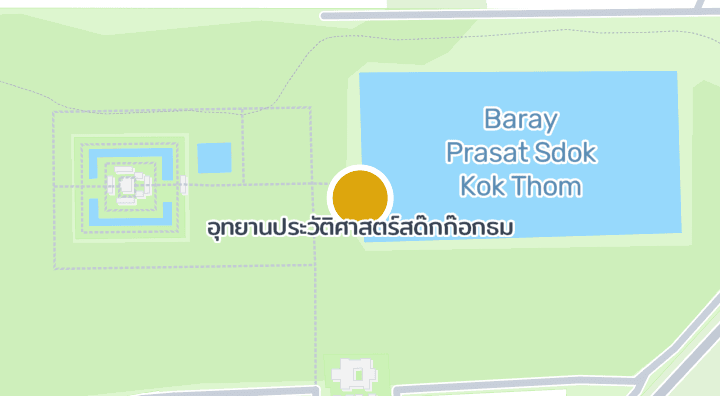 แผนที่แสดงอุทยานประวัติศาสตร์สด๊กก๊อกธม
