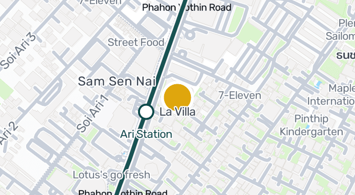 Map showing La Villa