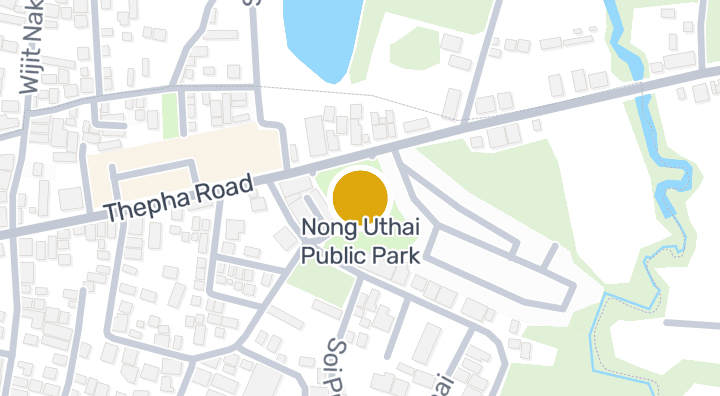 แผนที่แสดงสวนสาธารณะหนองอุทัย