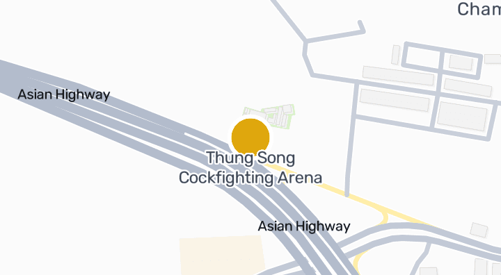 แผนที่แสดงสนามชนไก่ทุ่งสง