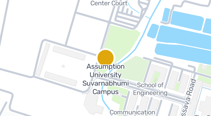 Map showing Assumption University Suvarnabhumi Campus