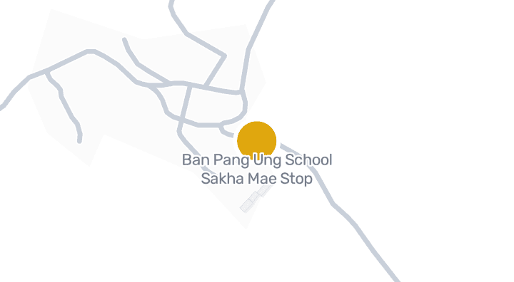 แผนที่แสดงBan Pang Ung School Sakha Mae Stop