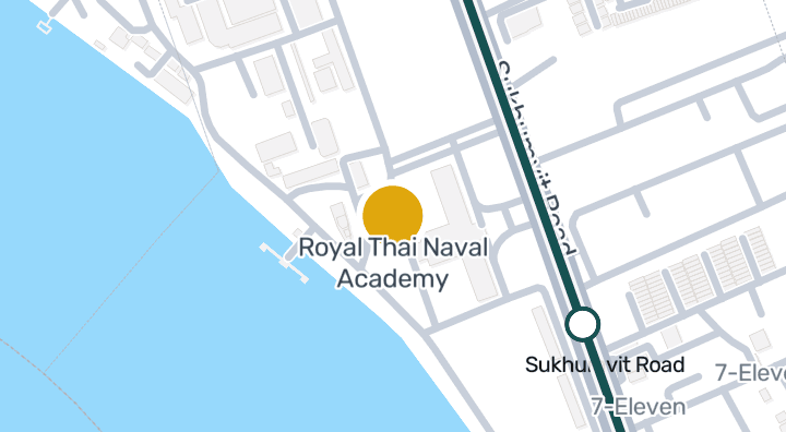 Map showing Royal Thai Naval Academy