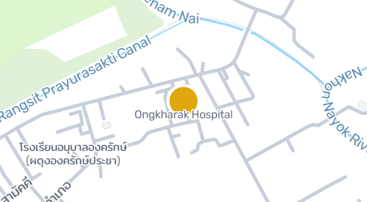 แผนที่แสดงโรงพยาบาลองครักษ์