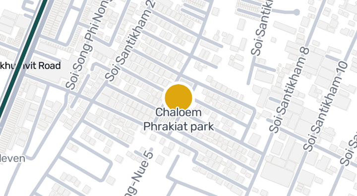 Map showing Chaloem Phrakiat park