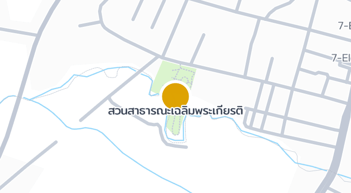 แผนที่แสดงสวนสาธารณะเฉลิมพระเกียรติ