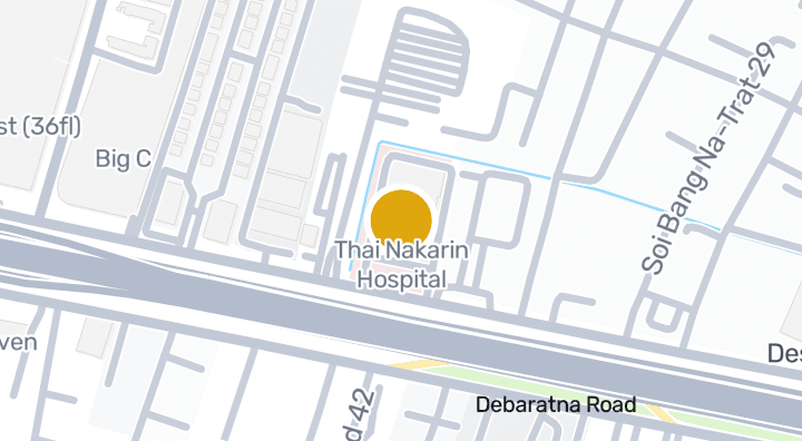 Map showing Thai Nakarin Hospital