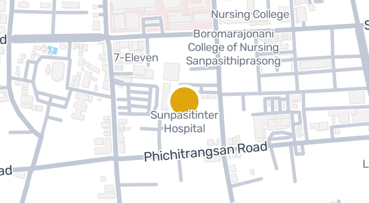 แผนที่แสดงSunpasitinter Hospital