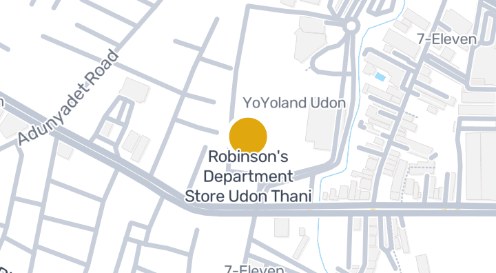 แผนที่แสดงRobinson's Department Store Udon Thani