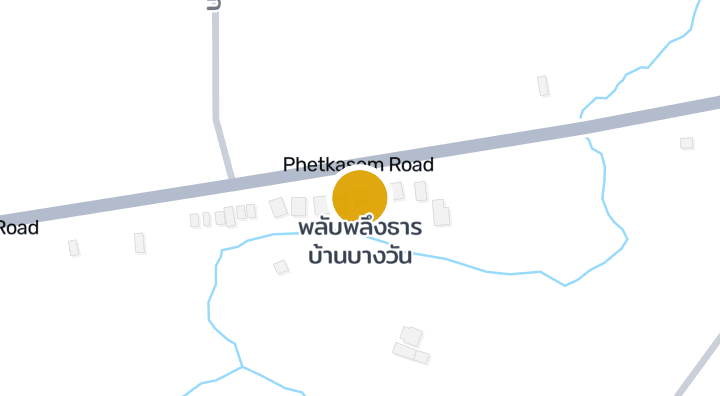 แผนที่แสดงพลับพลึงธาร บ้านบางวัน