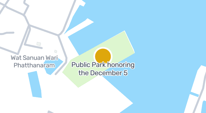 Map showing Public Park honoring the December 5
