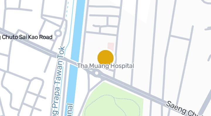 显示Tha Muang Hospital的地图