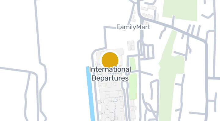Map showing International Departures