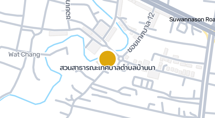 Map showing สวนสาธารณะเทศบาลตำบลบ้านนา