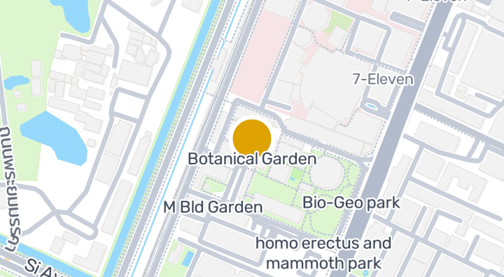 Map showing Botanical Garden