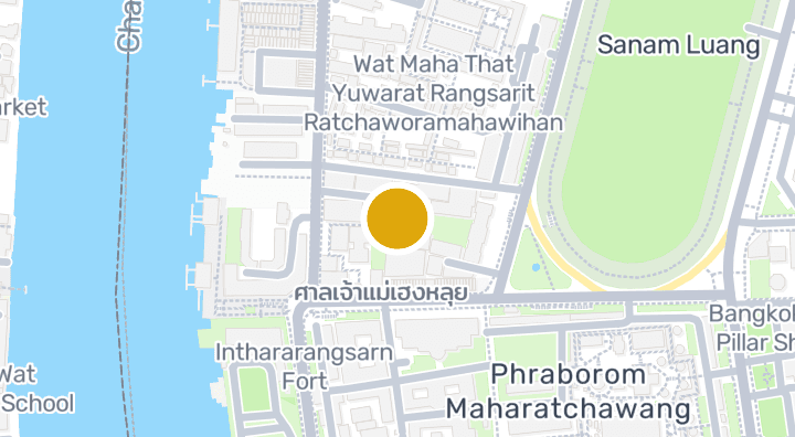 Map showing Silpakorn University Tha Phra Palace