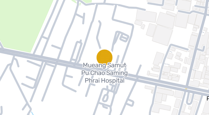 แผนที่แสดงโรงพยาบาลเมืองสมุทรปู่เจ้าสมิงพราย