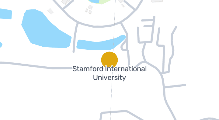 显示Stamford International University的地图