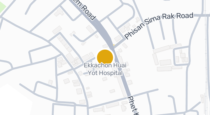 แผนที่แสดงโรงพยาบาลเอกชนห้วยยอด