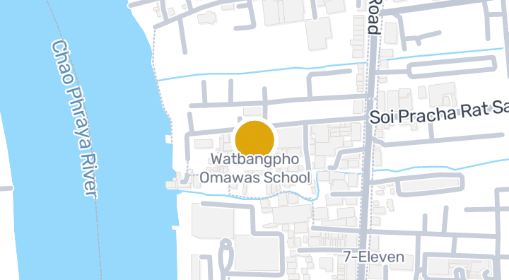Map showing Watbangpho Omawas School