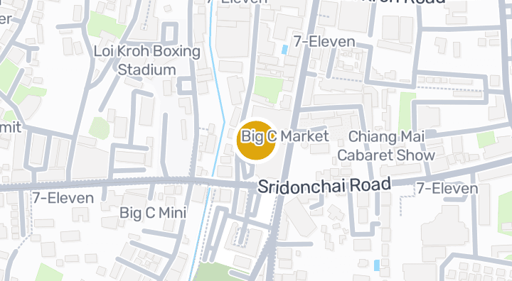 Map showing พันธุ์ทิพย์ พลาซ่าเชียงใหม่