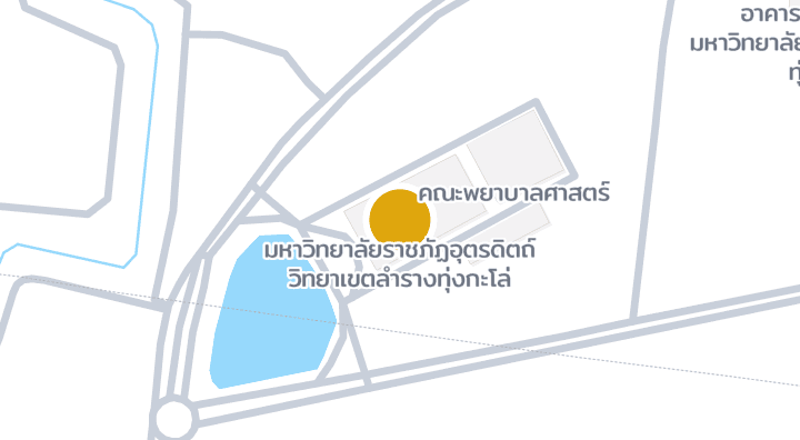 แผนที่แสดงมหาวิทยาลัยราชภัฏอุตรดิตถ์ วิทยาเขตลำรางทุ่งกะโล่