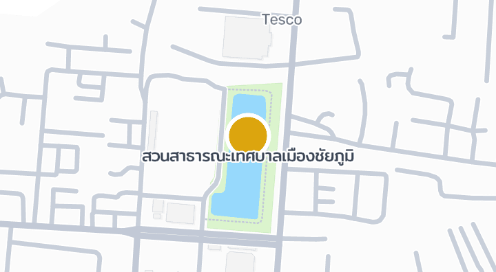 Map showing สวนสาธารณะเทศบาลเมืองชัยภูมิ