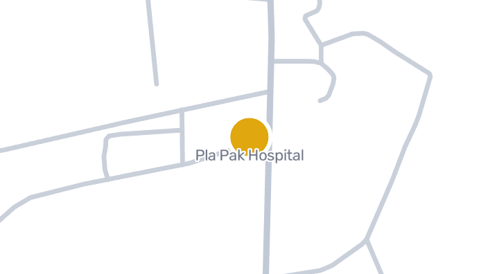 แผนที่แสดงโรงพยาบาลปลาปาก
