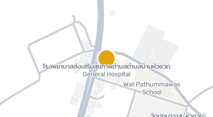 显示โรงพยาบาลส่งเสริมสุขภาพตำบลตำบลบ้านหัวชวด General Hospital的地图