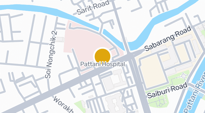 แผนที่แสดงโรงพยาบาลปัตตานี