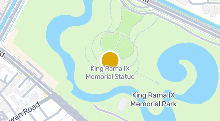 Map showing King Rama IX Memorial Statue