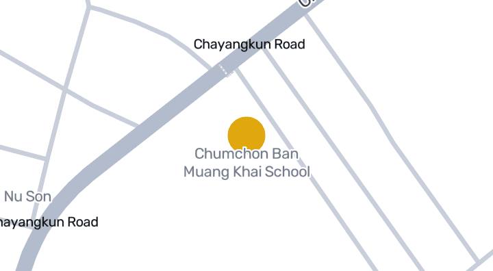 แผนที่แสดงโรงเรียน ชุมชนบ้านม่วงไข่