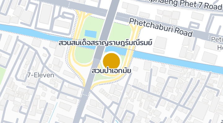 แผนที่แสดงสวนป่าเอกมัย