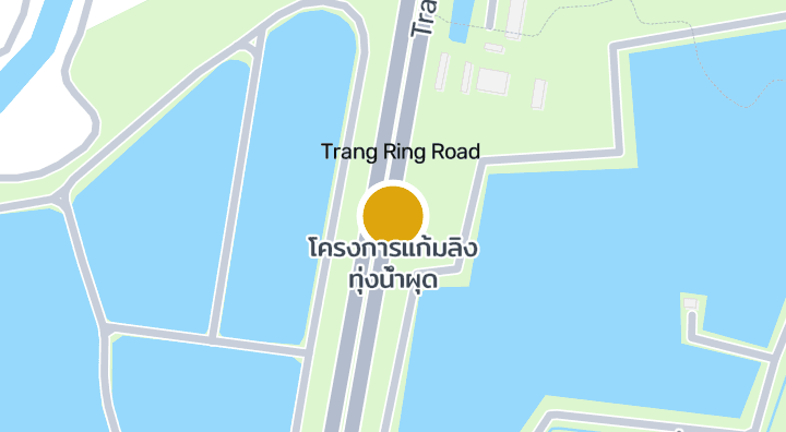 แผนที่แสดงโครงการแก้มลิง ทุ่งน้ำผุด