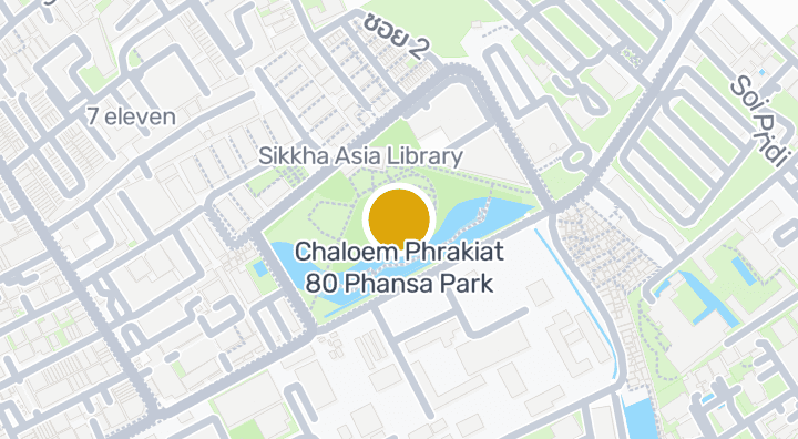 Map showing Chaloem Phrakiat 80 Phansa Park