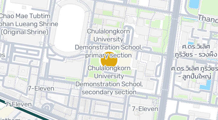 Map showing Chulalongkorn University Demonstration School