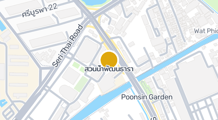 Map showing สวนน้ำพัฒนธารา