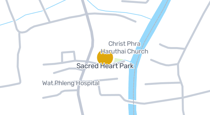 แผนที่แสดงSacred Heart Park